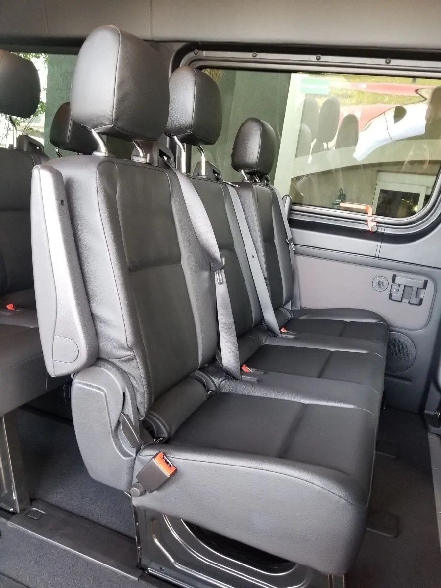 Black Mercedes-Benz Sprinter Passenger Van, angle 3 Black Mercedes-Benz Sprinter Passenger Van, angle 3